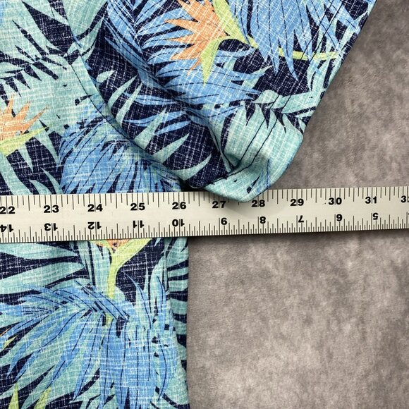 IZOD Saltwater Polo Shirt Mens XL Blue Floral Relaxed Classics All Over Print - Picture 9 of 10